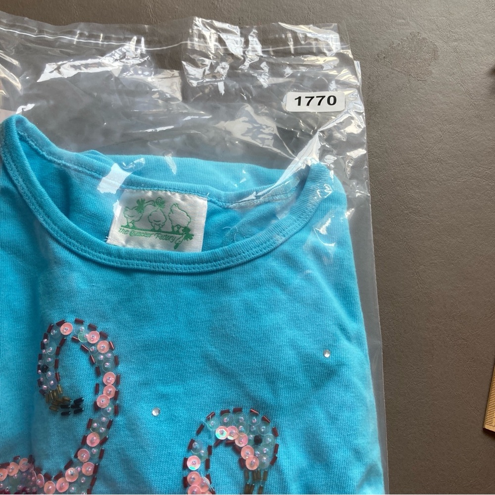 Quacker Factory Turquoise 3/4 Sleeve Tee with Sequin Flamingos - Picture 15 of 15